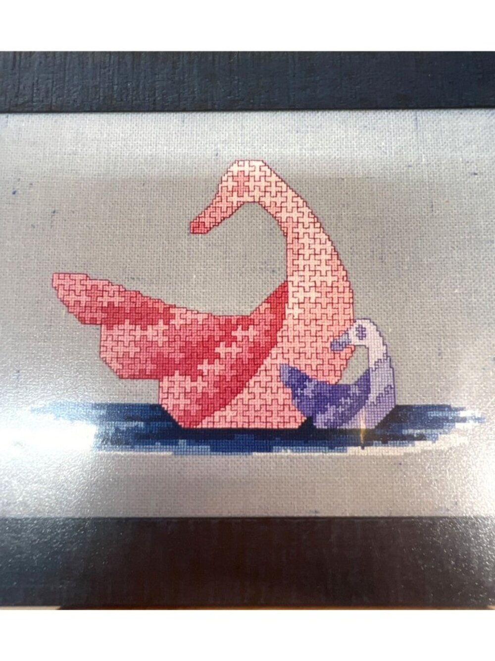 RARE Simply Old-Fashioned Cross Stitch Pattern Mother & Baby Swans